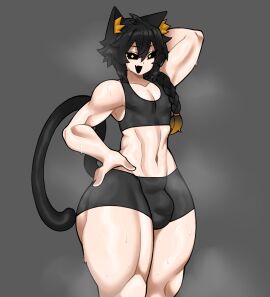 1boy 2025 2d 2d_(artwork) 2d_artwork :d absurd_res absurdres animal_ear_fluff animal_ears animal_humanoid animal_tail balls ballsack bangs bare_shoulders belly belly_button big_thighs black_hair black_sclera bottom_heavy bottom_heavy_femboy braid braided_hair braids bulge bulge_through_clothing cat_boy cat_ears cat_humanoid cat_tail catboy ciruku_(raiosmanis) clothed clothed_male clothing cock curvaceous curvaceous_figure curves curvy curvy_body curvy_figure curvy_hips curvy_thighs dick feline femboy femboy_only feminine_male genitals gradient_hair hi_res hourglass_figure huge_thighs hung_femboy hung_trap kemonomimi large_thighs light-skinned_male light_skin looking_at_viewer male male_only mctamagomaki midriff multicolored_hair muscles muscular muscular_arms muscular_legs muscular_male muscular_thighs musk musk_clouds musky musky_balls musky_cock navel nipple_bulge nipples nipples_visible_through_clothing orange_eyes orange_hair original original_character parted_bangs penis penis_bulge ponytail short_shorts side_ponytail slim slim_waist smile smiling solo solo_male sports_bra steam steaming_body steamy stomach sweat sweat_pants sweatdrop sweating sweaty sweaty_body symbol-shaped_pupils testicles thick thick_hips thick_legs thick_thighs thighs thighs_bigger_than_head tight_clothing two-tone_hair voluptuous voluptuous_male wide_hips workout workout_clothes