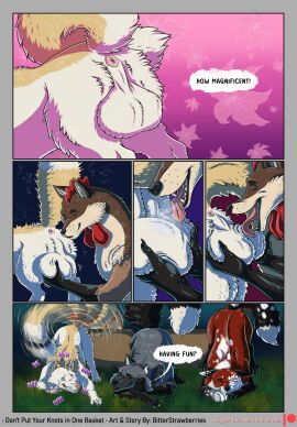 anus avian balls balls_worship basket big_balls bitterstrawberries canid canine comic container female feral fox genitals giggle group gryphon hi_res hyde_(bitterstrawberries) kenda_(bitterstrawberries) male male/female mammal mythological_avian mythological_creature mythology night outside shawl_(bitterstrawberries) tanner_(bitterstrawberries)