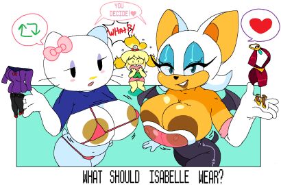 animal_crossing big_areola big_breasts big_nipples blue_background breasts breasts_out brown_lips brown_nipples cassettedream chubby comic crossover dark_lips dark_nipples dream-cassette edit elbow_gloves female gloves hello_kitty hello_kitty_(character) hello_kitty_(series) hoshime huge_areolae huge_breasts huge_nipples isabelle_(animal_crossing) kitty_white latex mob_face nintendo nipple_slip prostitute rouge_the_bat sanrio sega sonic_(series) sonic_the_hedgehog_(series) tagme white_background