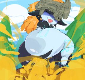 ass big_ass big_butt brap fart fat_ass female female_focus gassy gassy_female midna nintendo novacartridge_(artist) orange_hair ripping_ass shocked solo solo_female solo_focus tongue_out wet_fart