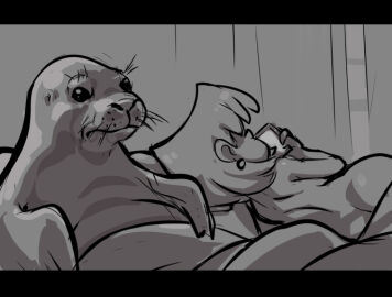 1girls 1other after_sex ambiguous_gender ass bed cellphone comedy duo electronics female funny furniture greyscale human humor implied_zoophilia jcm2 lori_loud mammal marine meme monochrome nickelodeon nude on_bed phone pinniped seal the_loud_house what zoophilia