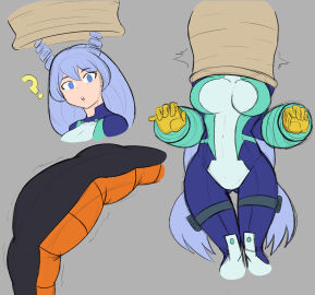 1girls big_boobs big_breasts blue_eyes blue_hair bodysuit boku_no_hero_academia breasts cell_(dragon_ball) cell_vore dragon_ball_z female female_prey heroine heroine_in_trouble large_breasts my_hero_academia nejire_hado nejire_hado_(hero_outfit) prey_shaped_bulge redbonez44 tail tail_bulge tail_vore very_long_hair vore