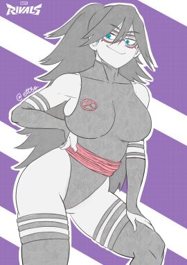 1girls alternate_version_available ass big_ass big_breasts blue_eyes boku_no_hero_academia breasts cosplay ettso female female_only large_breasts leotard long_hair marvel marvel_comics mask midnight_(my_hero_academia) my_hero_academia nemuri_kayama pose posing psylocke_(cosplay) smile solo thighs x-men