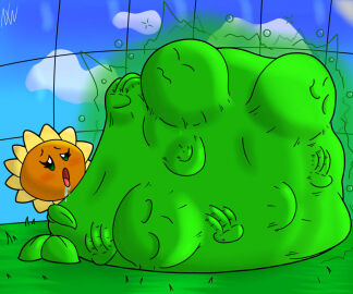 belly big_belly female fetish flower flower_girl hyper hyper_belly mass_vore nightwanderer25 overweight overweight_female plant plant_girl plant_humanoid plants_vs_zombies popcap_games pvz stomach sunflower sunflower_(pvz) vore vore_belly zombie zombie_(pvz) zombies