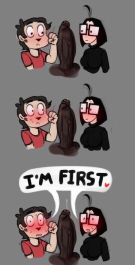 1girls 2boys big_penis bisexual bisexual_male blacked_male blush blushing both_sexes_in_same_situation couple dark-skinned_male dark_skin english_text female forearm_cock glasses huge_cock interracial kivi_raskolnik male measuring_penis multiple_boys multiple_males nervous penis penis_awe shaking size_difference speech_bubble submission submissive submissive_female submissive_male text threesome uncensored valch_(kivi_raskolnik) vein veins veiny_penis yaoi