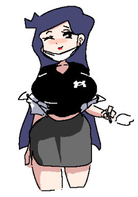 1girls blue_hair cigarette crayon_shin-chan dark_blue_hair female genderswap genderswap_(mtf) grey_skirt jacket_off_shoulders leebongchun lips lipstick long_hair mask_partially_removed off_shoulder red_lips red_lipstick rule_63 skirt smile smoke toru_kazama very_long_hair white_background