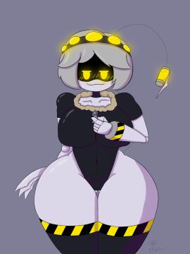 ass big_ass big_breasts breasts clothed female female_only glitch_productions grey_hair hair huge_ass murder_drones no_bra no_underwear r1ggto revealing_clothes robot robot_girl sideass tagme tail teasing thick_thighs thighs tight_clothing v_(murder_drones) yellow_eyes zipper