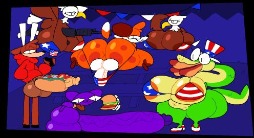 4th_of_july accipitrid accipitriform american_eagle anthro anus ass avian bald_eagle balls big_balls big_breasts big_penis bird bob_(superiorfoxdafox) breasts cain_(superiorfoxdafox) eagle female femboy feral genitals group gun holidays huge_balls huge_cock hyper hyper_balls hyper_genitalia hyper_penis lucy_swallows male penis ranged_weapon sea_eagle small_but_cheeky soups_(superiorfox) superiorfox weapon x_anus