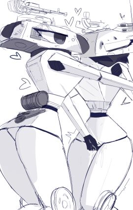 female fingering kurokuro4706 machine metal_body no_artist_signature no_source pussy robot squirting tank_humanoid tankmorph thick_thighs vaginal_fluids yuri