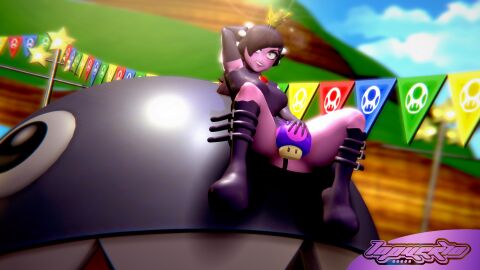 1girls 3d boots chain_chomp covering_crotch hand_behind_head iopuerto koikatsu legs_spread looking_at_viewer luvvucy mario_(series) nintendo pink_eyes pink_hair poison_mushroom shenanigoons solo solo_female solo_focus thick_thighs twitch unhinged upskirt wapeach youtube youtuber