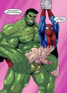 arthropod_webbing bondage bound bruce_banner gay hulk hulk_(series) male male_only marvel marvel_comics mutate_(marvel) peter_parker restrained spider-man spider-man_(series) tied tied_up tom_cray web