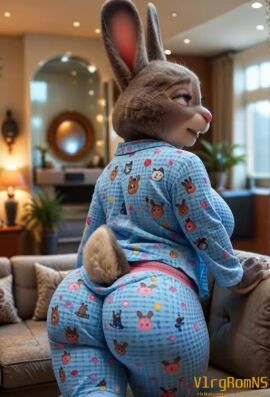 ahe_gao ai_generated animated anthro ass big_breasts big_butt bonnie_hopps breasts bubble_butt butt_slap clothing curvaceous curvy_figure disney duo female furry huge_butt human human_on_anthro interspecies jiggling lagomorph leporid living_room looking_pleasured male male/female mammal mature_female narrowed_eyes open_mouth overweight pajamas rabbit rear_view shaking_butt slap tagme teasing tongue tongue_out video vlrgromns voluptuous zootopia