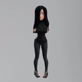 1girls 3d animated crisisbeat expressions female female_only gif hair_over_one_eye long_hair skinny skinny_female slim_waist solo solo_female the_incredibles tight_clothing tight_fit violet_parr