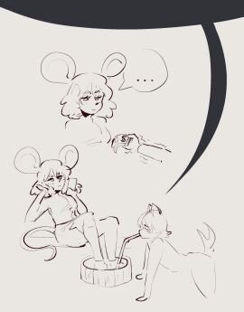 ... cat_boy cat_ears catboy clothed clothed_female clothed_female_nude_male completely_naked completely_nude dollar_bills drinking drinking_straw feet_in_water female foot_fetish foot_worship fully_clothed fully_clothed_female head_on_hand kneeling kneeling_male kneeling_on_ground looking_at_phone male malesub money mouse_ears mouse_girl mouse_tail naked naked_male nude nude_male paying pekorelle shaking shirt sitting sketch skirt speech_bubble submissive_male tail unbothered uncaring