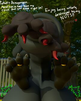 4:5 absurd_res anthro balls big_balls big_feet big_penis capcom cerberus_the_demogorgon cock_vore demogorgon dialogue digestion digestion_noises digit_ring dirty dirty_feet duo english_text feet flying_wyvern foot_fetish foot_focus genitals hi_res huge_cock hyper hyper_genitalia hyper_penis jewelry male male/male monster_hunter nargacuga night penile penis plantigrade public ring serparus soles solo stranger_things text toe_ring toes urethral_bulge vikvillince villince vore