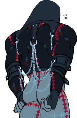 1boy ass ass_cleavage ass_focus butt_focus cafeaucafefeh male male_only monster monsterxmediator nauseaxe_404 solo solo_male