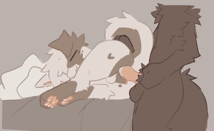 2d anal anal_sex anthro anthro_only ass black_fur canine cum_in_ass digital_drawing digital_media furry furry_only goobysart male male/male penis