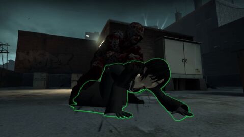 1girls 3d anal_sex animated black_coat crossover doggy_style female gif handwear human hunter_(left_4_dead) kingdom_hearts left_4_dead_(series) left_4_dead_2 male outerwear pale_skin penetration xion