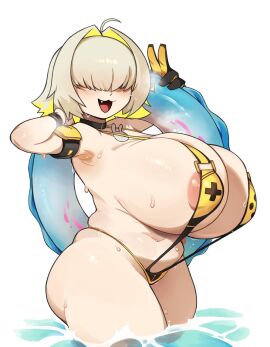 big_breasts bikini breasts cute cute_face elegg_(boom_and_shock)_(nikke) elegg_(nikke) female ino_(artist) nike shortstack