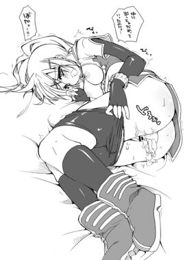 2d after_sex after_vaginal ass blush boots breasts clothes_pull commentary_request cum cum_in_pussy cum_overflow elbow_gloves female fingerless_gloves full_body gloves greyscale hunter_(ragnarok_online) kizuki_erika long_hair looking_at_viewer lying miniskirt monochrome nipples on_side open_mouth pussy ragnarok_online short_shorts shorts shorts_pull shorts_under_skirt skirt small_breasts socks solo sweat