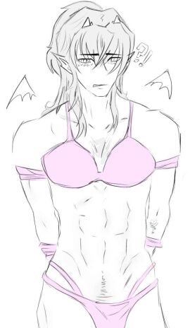 bra confused embarrassed male male_only original_character panties