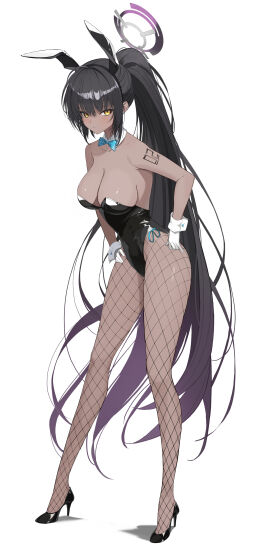 1girls absurd_res absurdres adult ankles arm_tattoo armpits bare_armpits bare_arms bare_chest bare_shoulders bare_skin black-haired_female black_bunny_ears black_bunnygirl_costume black_bunnysuit black_fishnets black_hair black_halo black_high_heels black_legwear black_shoes blue_archive blue_bowtie bowtie breasts bunny_ears bunny_girl bunny_tail bunnygirl_outfit calves cleavage collar collarbone curvy curvy_body curvy_female curvy_figure curvy_hips curvy_thighs dark-skinned_female dark_skin dot_nose elbows feet female female_focus female_only fingers fishnet_legwear fishnets full_body gloves groin half_naked halo hand_on_hips hand_on_own_hips hand_on_own_thigh hand_on_thighs high_heels high_resolution highres hourglass_figure karin_(blue_archive) karin_(bunny)_(blue_archive) knees large_breasts legs legwear long_hair looking_at_viewer naked naked_female nude nude_female ponytail purple_halo pussy rella2930 rikui_(rella2930) shiny_breasts shiny_hair shiny_legs shiny_skin shiny_thighs shoes shoulders sideboob simple_background slender_body slender_waist slim_female slim_waist solo standing tattoo_on_arm thick_thighs thighs thin_waist v-line very_long_hair white_background white_collar white_gloves white_wrist_cuffs wide_hips wrist_cuffs yellow-eyed_female yellow_eyes