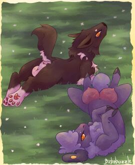 absurd_res animal_genitalia anus ass birbobuzzle bovid breasts canid canine canis caprine card domestic_dog domestic_sheep duo female feral genitals heart_symbol hi_res looking_at_viewer looking_back male male/female mammal meadow pawpads paws presenting presenting_anus presenting_breasts presenting_hindquarters raised_tail sheep tail teats trading_card udders veiny_udders zoophilia
