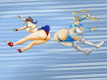 2girls ankle_socks anklehighs ass big_ass big_breasts bloomers breasts buruma bust busty capcom chest curvaceous curvy curvy_figure digital_drawing_(artwork) digital_media_(artwork) female female_focus fighter hips hourglass_figure huge_ass huge_breasts human large_ass large_breasts legs light-skinned_female light_skin lips mature mature_female mika_nanakawa multiple_females multiple_girls noirsun00 rainbow_mika sakura_kasugano school_uniform schoolgirl shoes skirt slim_waist socks socks_and_shoes street_fighter thick thick_hips thick_legs thick_thighs thighs video_game_character voluptuous voluptuous_female waist white_socks wide_hips
