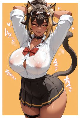 ai_generated big_ass big_breasts cat_ears cum cum_in_mouth cum_in_pussy cum_inside curvy_figure female massive_breasts modeus14 nekoyo_chloe tagme tan_skin virtual_youtuber