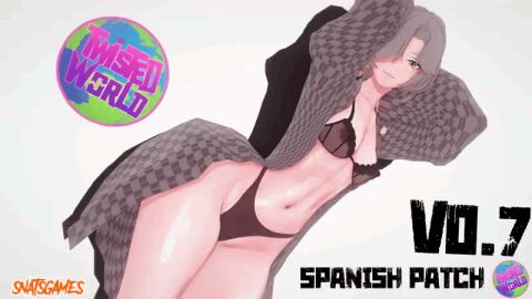 1girls 3d animated bra english_text female female_focus female_only gilf grey_hair isabel_torres_(snats) koikatsu loop mature_female panties snats solo solo_female text twisted_world_(game) white_background