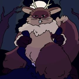 animated anthro antlers clitoris darkness domestic_cat dominant dominant_female duo felid feline felis female first_person_view forest genitals hi_res holding_legs_up horn jackalope lagomorph larger_female looking_at_viewer looking_up_at_partner lying_on_ground male male/female male_pov mammal moon mysterydiscman_(artist) night on_ground plant pussy size_difference tree