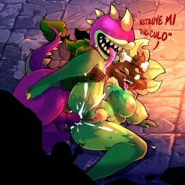 anal anal_sex anthro anthrofied ass ass_focus breasts cavewoman chomper_(pvz) cum cum_in_ass danigrex2n female flora_fauna freckles male penis plant plant_girl plant_humanoid plantie plants_vs._zombies plants_vs_zombies popcap_games primal primal_sunflower_(pvz) primitive sunflower_(pvz)