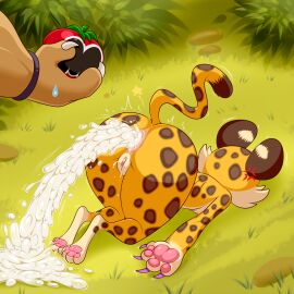 1:1 2024 after_sex anthro anus ass bodily_fluids clawroline cross-popping_vein cum cum_from_ass cum_in_ass cum_inside duo felid feline female gaping gaping_anus genital_fluids genitals hi_res kirby_(series) kirby_and_the_forgotten_land leongar leopard lion lonbluewolf male mammal maxim_tomato nintendo pantherine pussy