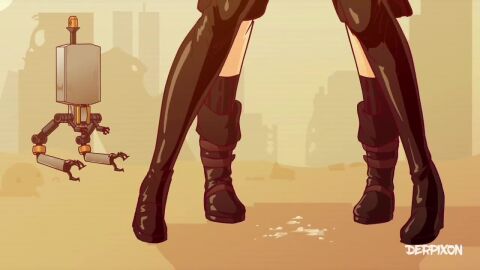 1boy 1girls 2d 2d_animation android android_girl animated black_legwear boots cum derpixon dripping_cum duo duo_focus female high_heel_boots implications implied_sex implied_sex_from_between_legs light-skinned_female light-skinned_male light_skin male mp4 nier nier:_automata nier_(series) offscreen_sex outdoors pod_(nier) robot robot_girl robot_humanoid sex shorter_than_10_seconds shorter_than_30_seconds socks sound standing_sex thigh_boots thighhighs video voice_acted yorha_2b