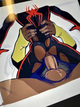 ass ass_cheeks dark-skinned_male dark_male_only dark_skin gay gay_domination gay_sex male male/male marvel marvel_comics meatgoblin miles_morales miles_morales_(spider-verse) spider-man:_into_the_spider-verse yaoi