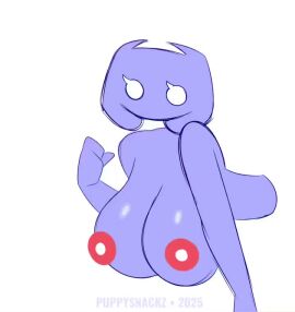 1girls 2d 2d_animation animated big_breasts blush boobs_bigger_than_head bouncing_breasts breasts discord_(app) discord_ping female female_only funny holding_breast loop plain_background puppysnackz purple_body sagging_breasts shaking_breasts shorter_than_one_minute solo sound tagme upper_body video white_background