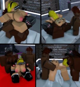 1boy 1futa 1girls 3d ass big_breasts big_penis big_thighs blacked breasts carrying_partner carrying_position cum cum_in_ass cum_on_body cum_on_face dark-skinned_futa dark-skinned_male dark_skin doggy_style female futa_on_female futanari interracial intersex light-skinned_female light_skin male ninjashyper2 penis roblox roblox_avatar robloxian self_upload