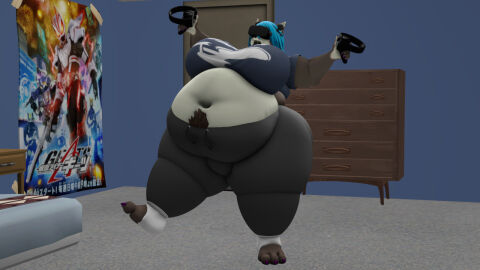 bbw big_breasts breasts female furry huge_breasts kingofthekabuto overweight queenofthekabuto tagme thick_thighs wide_hips