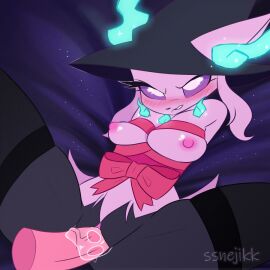 animated anthro biped blush bound breasts clothing duo eeveelution erection espeon female female_penetrated generation_2_pokemon genitals hat headgear headwear male male/female male_penetrating male_penetrating_female nintendo nipples penetration penile penile_penetration penis pink_body pokemon pokemon_(species) purple_sclera pussy sex ssnejikk vaginal_penetration white_eyes