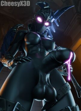 3d abs balls big_balls big_breasts big_penis breasts cheesyx3d female fortnite fortnitemares futanari glowing_eyes hand_on_hip holding_object hyper_balls hyper_penis intersex looking_at_viewer looking_down muscular muscular_female penis precum ravage_(fortnite) solo sweaty taker_pov