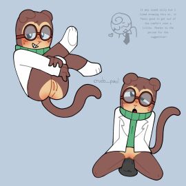 1boy blushing crudo_paul cuntboy dildo furry glasses haplorhine intersex male male_only max_design_pro monkey oc_only patrick_(cheeslavee) primate tagme