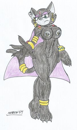 1girls big_breasts big_hips black_body black_cat black_fur bracelets breasts earrings ebony_the_cat eyeshadow female fleetway_comics furry green_eyes grey_fur grey_nipples marlon64 mobian_(species) naked_cape naked_female naked_jewelry nipple_piercing nipples piercing sonic_(series) sonic_the_comic sonic_the_hedgehog_(comics) sonic_the_hedgehog_(series) traditional_drawing_(artwork)