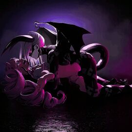 1:1_aspect_ratio 2girls animated artist_request ass black_and_white_body breasts clothed clothed_female clothed_female_nude_female curly_hair demon dmm dubious_consent feet female female_only horns light-skinned_female light_skin lilly_yarimizu looking_at_partner magicami_dx multiple_females multiple_girls naked no_panties nude nude_female penetration pink_hair pussy red_eyes red_light sex sideboob source_request tail tail_in_pussy tail_sex uncensored vaginal_penetration white_hair wings yuri