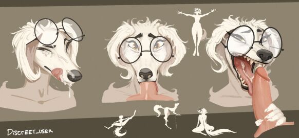 anthro anthro_penetrated black_lips blowjob bodily_fluids borzoi canid canine canis cum cum_in_mouth cum_inside cum_on_face discreet_user disembodied_penis domestic_dog duo erection eyewear fellatio female fur genital_fluids genitals glasses human human_on_anthro human_penetrating human_penetrating_anthro humanoid_genitalia humanoid_penis hunting_dog interspecies licking licking_cum licking_lips light-skinned_male light_skin lips looking_at_viewer male male/female mammal open_mouth oral oral_penetration penetration penile penis penis_in_mouth penis_lick penis_on_tongue round_glasses sex sharp_teeth sighthound teeth tongue tongue_out tongue_out_blowjob white_body white_fur