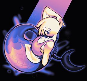 1girls armpit breasts elln_(rasmusthefool) female mangneto merfolk mermaid mermaid_tail sideboob tail_fin underwater