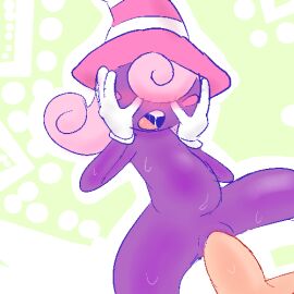 1boy 1girls ahe_gao blush breasts eyeless_female female ghost ghost_girl gloves hands_on_head hat humanoid male mario mario_(series) no_breasts open_mouth paper_mario paper_mario:_the_thousand-year_door penetration penis pink_hair potato_dealer purple_skin pussy riding sex shadow_siren siren spit straight straight_sex sweat tan_skin unseen_male_face vaginal_penetration vivian_(paper_mario) witch_hat