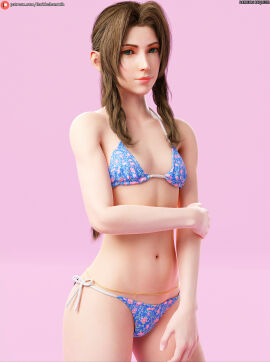 3d aerith_gainsborough bikini breasts darkbahamuth female final_fantasy final_fantasy_vii petite pinup simple_background small_breasts
