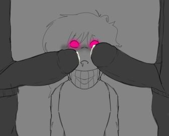 1_passive 1_submissive 2_dominant 3boys big_penis cum cum_drip femboy femboy_focus femboysub grey_background huge_cock hypnosis male minnrose penis pink_eyes submissive