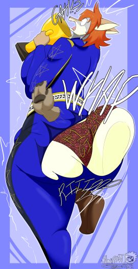 2025 ambiguous_gender anthro ass ass_jiggle ass_smack award big_ass big_breasts big_butt blue_background breasts butt_jiggle butt_slap butt_smack canid canine clothing digital_media_(artwork) duo fat_ass female fox hi_res huge_ass huge_butt jiggling mammal masterj291 onomatopoeia panties shocked simple_background slap sound_effects spanking text thick_thighs tight_clothing torn_clothing trophy underwear writing_on_clothes