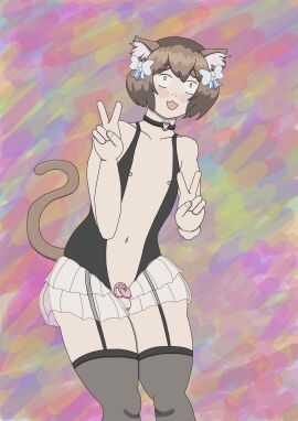cat_boy catboy chastity_cage chastity_device felix_argyle femboy full_color lingerie male male_only no_sex re:zero_kara_hajimeru_isekai_seikatsu